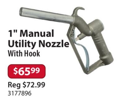 1" Manual Utility Nozzle With Hook