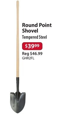Round Point Shovel Tempered Steel