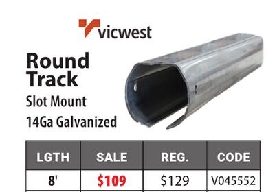 Round Track Slot Mount 14Ga Galvanized