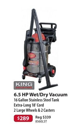 6.5 HP Wet/Dry Vacuum