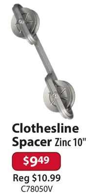 Clothesline Spacer Zinc 10"