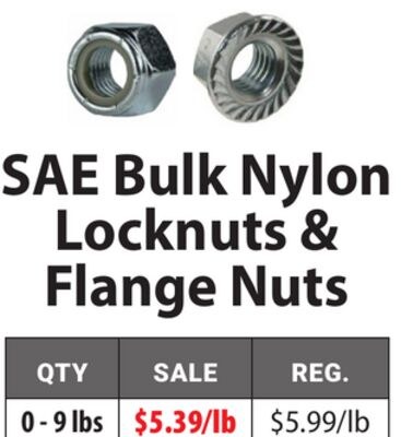 SAE Bulk Nylon Locknuts & Flange Nuts