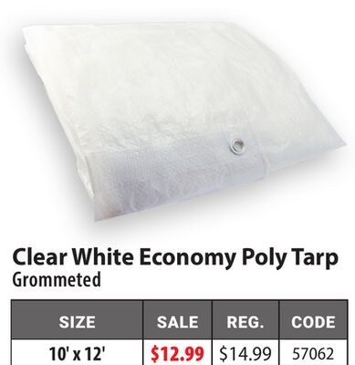Clear White Economy Poly Tarp