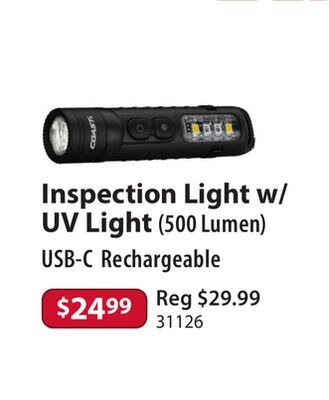 Inspection Light w/ UV Light (500 Lumen)