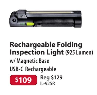 Rechargeable Folding Inspection Light