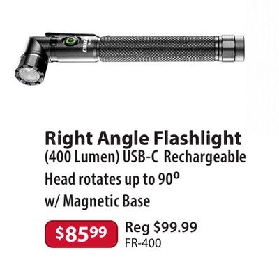 Right Angle Flashlight (400 Lumen) USB-C Rechar…