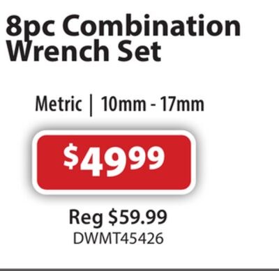 8pc Combination Wrench Set