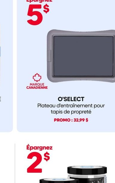 O'SELECT Plateau d'entrée pour tapis de propreté