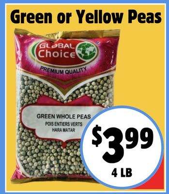 Green or Yellow Peas