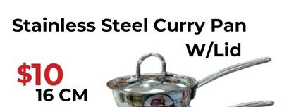 Stainless Steel Curry Pan W/Lid