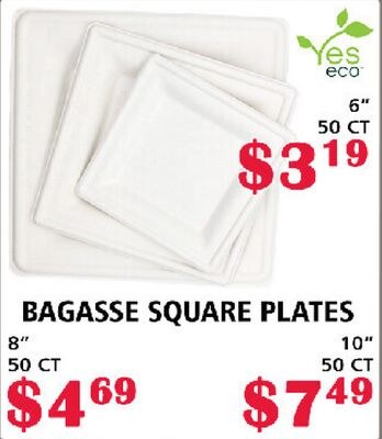 BAGASSE SQUARE PLATES