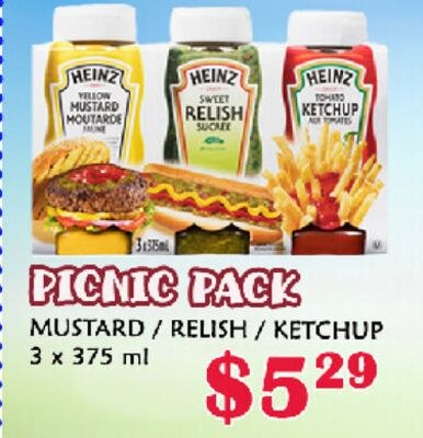 PICNIC PACK MUSTARD / RELISH / KETCHUP