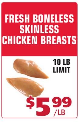FRESH BONELESS SKINLESS CHICKEN BREASTS