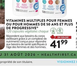 Vitamines Multiples pour Femmes de Progressive