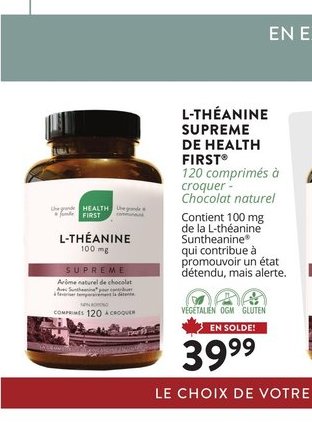 L-THÉANINE SUPRÊME DE HEALTH FIRST