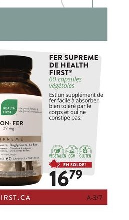 FER SUPRÊME DE HEALTH FIRST
