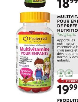 MULTIVITAMINE POUR ENFANTS DE PREFERRED NUTRITI…