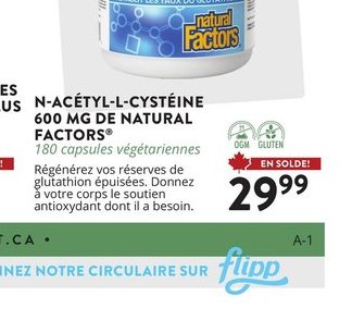 N-Acétyl-L-Cystéine 600 mg de Natural Factors