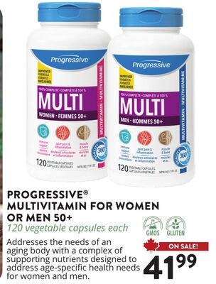 PROGRESSIVE® MULTIVITAMIN FOR WOMEN OR MEN 50+