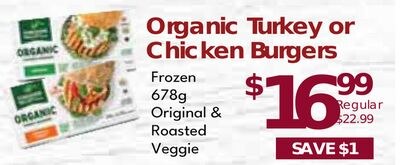 Yorkshire Valley Organic Turkey or Chicken Burg…