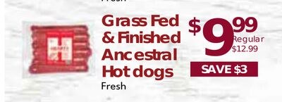 Hearty Grass Fed & Finished Ancestral Hot dogs