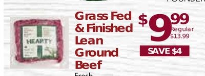HEARTY Grass Fed & Finished Lean Ground Beef