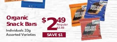 MID-DAY SQUARES Organic Snack Bars