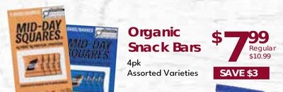 MID-DAY SQUARES Organic Snack Bars