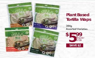 Tilla Bio Plant Based Tortilla Wraps