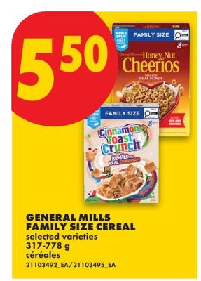 GENERAL MILLS FAMILY SIZE CEREAL, 317-778 G