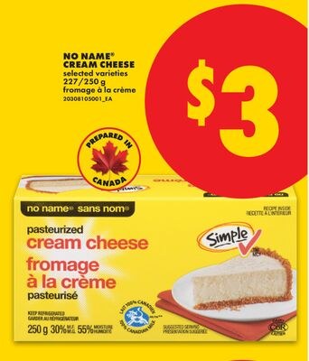 NO NAME® CREAM CHEESE, 227/250 G