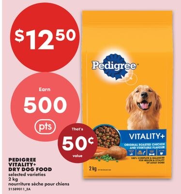 PEDIGREE VITALITY+ DRY DOG FOOD, 2 KG