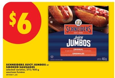 SCHNEIDERS JUICY JUMBOS OR SMOKED SAUSAGES, 375…