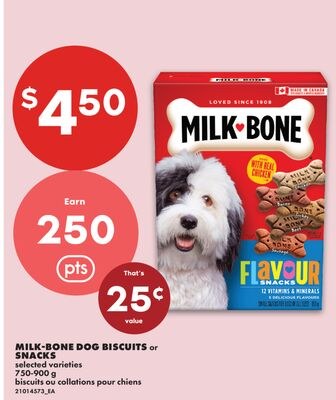 MILK-BONE DOG BISCUITS OR SNACKS, 750-900 G