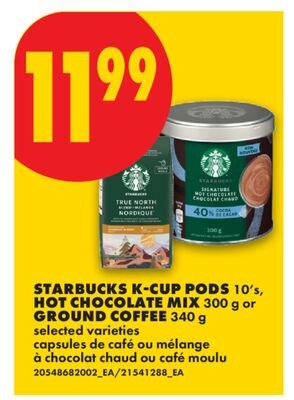 STARBUCKS K-CUP PODS, 10's, HOT CHOCOLATE MIX, …