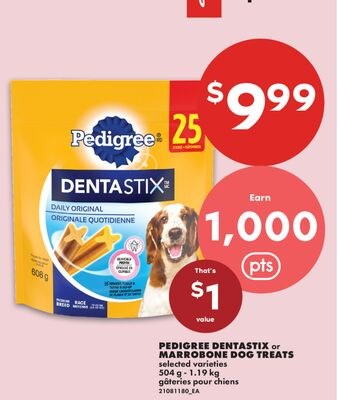 PEDIGREE DENTASTIX or MAXIMIZED DOG TREATS, 504…