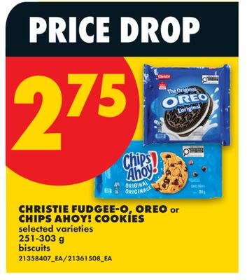 CHRISTIE FUDGEE-O, OREO or CHIPS AHOY! COOKIES,…