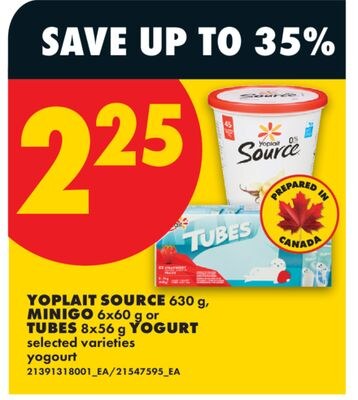 YOPLAIT SOURCE, 630 G, MINIGO, 6X60 G OR TUBES,…
