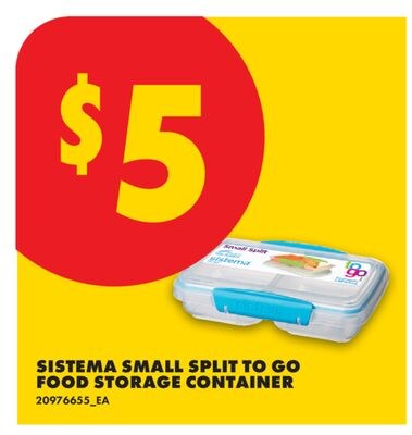 SISTEMA SMALL SPLIT TO GO FOOD STORAGE CONTAINER