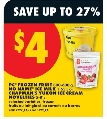 PC® FROZEN FRUIT, 300-600 G, NO NAME® ICE MILK,…