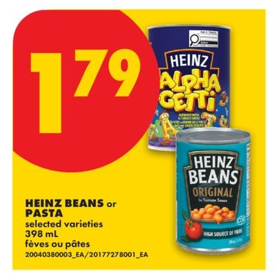 HEINZ BEANS OR PASTA, 398 ML