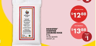 ROOSTER® SCENTED JASMINE RICE, 8 KG