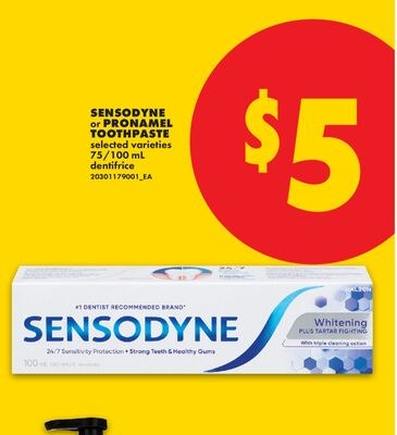 SENSODYNE OR PRONAMEL TOOTHPASTE, 75/100 ML
