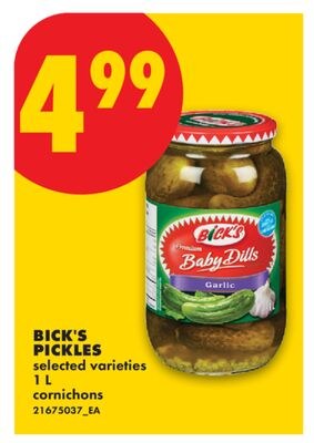 BICK'S PICKLES, 1 L