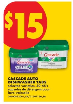 CASCADE AUTO DISHWASHER TABS, 30-45'S