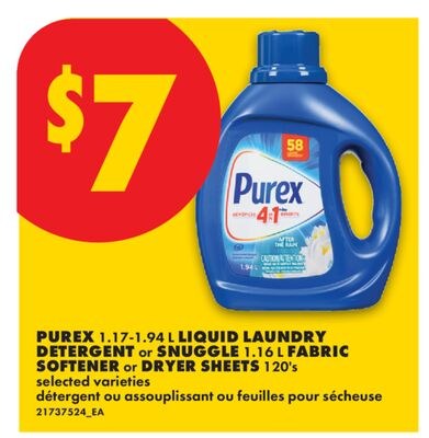 PUREX, 1.17-1.94 L LIQUID LAUNDRY DETERGENT OR …