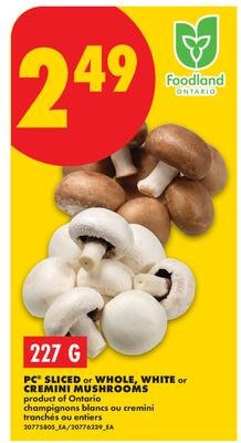 PC® SLICED OR WHOLE, WHITE OR CREMINI MUSHROOMS…