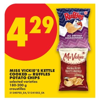 MISS VICKIE'S KETTLE COOKED OR RUFFLES POTATO C…