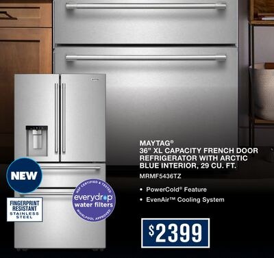 MAYTAG® 36" XL CAPACITY FRENCH DOOR REFRIGERATO…