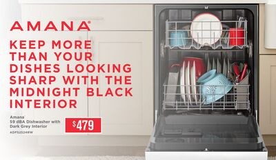 Amana 59 dBA Dishwasher with Dark Midnight Blac…